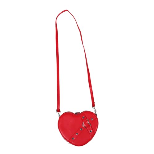 FRCOLOR Herzförmige Umhängetasche Damen Kleine Crossbody Bag mit Reißverschluss Leicht Verstellbarer Schulterriemen Tragbar Für Alltag Party Zubehör von FRCOLOR