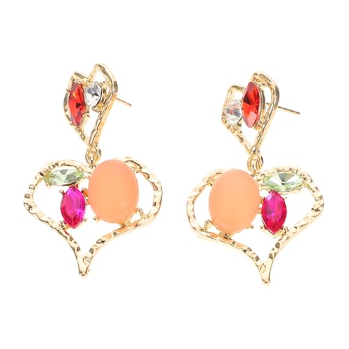 FRCOLOR Herz-ohrhänger Mit Strasssteinen Vintage-design Für Frauen Für Hochzeiten, Partys Und Feiertage Leicht Und Angenehm Zu Tragen Romantische Und Feminine Note von FRCOLOR