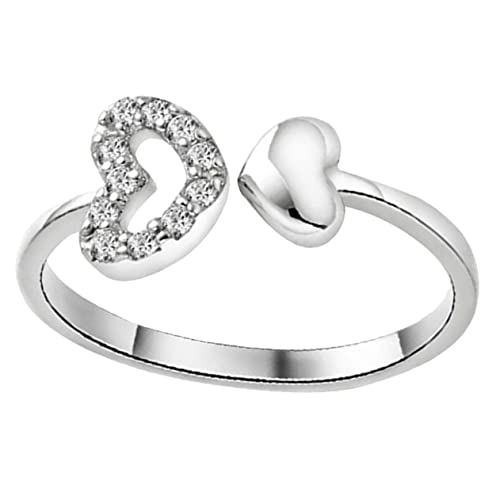 FRCOLOR Herzring für Frauen Verstellbarer Eleganter Finger Ring Hochwertigem Perfektes für Weihnachten Valentinstag oder Geburtstage Öffnungsring für Damen Schmuck von FRCOLOR
