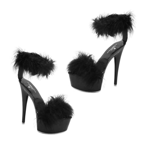 FRCOLOR High Heels Sandalen Damen Plateau Sandaletten mit Feinem Absatz Sommer Schuhe für Damen Komfortables Feuchtigkeitsableitendes Innenmaterial Modische Damenschuhe von FRCOLOR