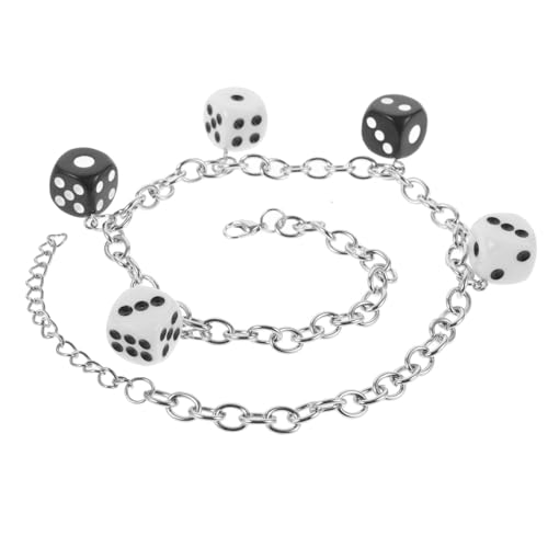 FRCOLOR Hip Hop Würfel Anhänger Halskette Silber Kette Damen Herren Modischer Schmuck Lässiger Look Alltag Party Geschenk von FRCOLOR