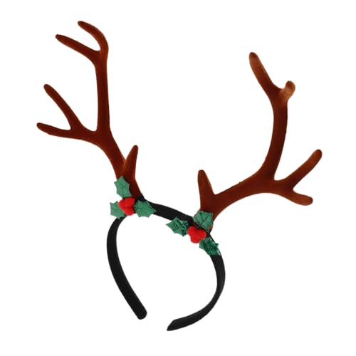 FRCOLOR Hirschgeweih-stirnband Mit Rentier-ohren Realistisches Kopfschmuck Für Halloween Und Weihnachten Verstellbare Weiches Beflocktmaterial Party Und Cosplay Accessoire von FRCOLOR