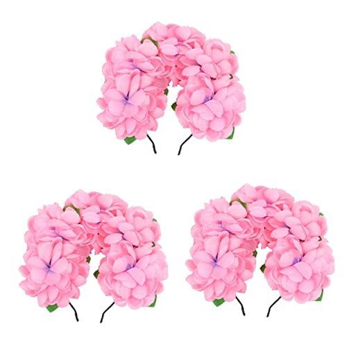 FRCOLOR Hochzeit 3Pcs Künstliche Stirnband Kopfstücke Für Frau Mexikanische Blumen Kopfschmuck Make-Up Haarband Blumenstirnbänder Für Die Rose Für Tag Toten Haarschmuck von FRCOLOR