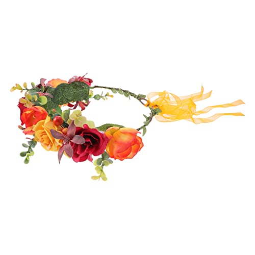 FRCOLOR Rosenblüten-stirnband Künstliches Haarband Für Frauen Und Mädchen Brautschmuck Hochzeit Party Kopfschmuck von FRCOLOR