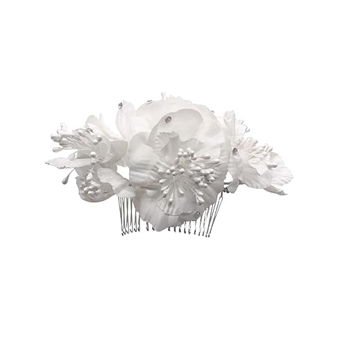 FRCOLOR Floral Braut Haarkamm Mit Weißen Blumen Hochzeitsaccessoire Für Damen Für Hochzeiten Partys Und Besondere Anlässe Einzigartiges Und Stilvolles Design von FRCOLOR
