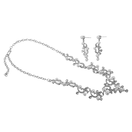 FRCOLOR Hochzeitsschmuck set Damen Perlenkette mit Ohrringen Klassisches Brautschmuck set Zeitlos Elegantes Design für Braut und Brautjungfern Passend zu Verschiedenen Hochzeitskleidern von FRCOLOR