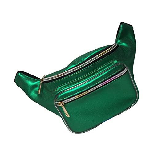 FRCOLOR Holografische Gürteltasche wasserdichte Hüfttasche mit Verstellbarem Bund für Reisen Laufen Radfahren Fitness Strahlendes Grün für Damen Herren von FRCOLOR