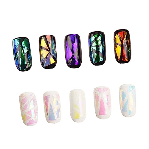 FRCOLOR Nagelnägel Individuelle Nailart-schablone Holografische Glasscherben-folien-aufkleber Nagelkunst-spiegel Maniküre-werkzeug von FRCOLOR
