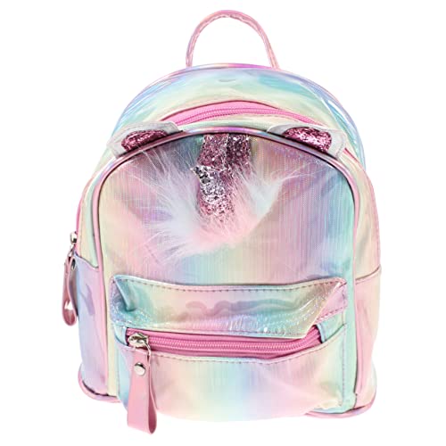 FRCOLOR Holographischer Einhorn Rucksack Mädchen Schultasche Verstellbar Leicht PU Oxford Plüsch Material Niedlicher Pailletten Cartoon Kinderrucksack Zufällige Farbe Zufällige Farbe von FRCOLOR