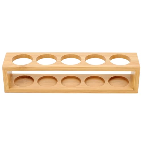 FRCOLOR Holz Flaschenständer Aufbewahrungsregal Für Ätherische Öle Schreibtisch Organizer Präsentationsregal Holzständer Lagerung Rack von FRCOLOR