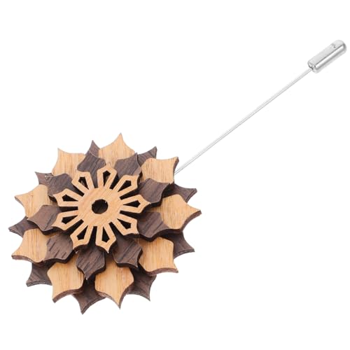 FRCOLOR Holz blumen Anstecknadel Herren Boutonniere Pin mit Perlenlegierung Modische Brosche für Anzug Leichtes Design Vielseitig für Hochzeit Party und Besondere Anlässe Geeignet von FRCOLOR