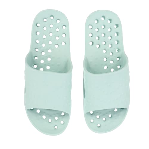 FRCOLOR Home Sandal Slippers mit Schnelltrocknendem Atmungsaktivem Material und Drainagefunktion Rutschfest für Dusche und Badezimmer Leichte Hausschuhe für Damen und Herren Himmelblau von FRCOLOR