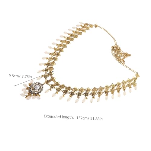 FRCOLOR Hüftkette Taillenkette Im Boho -stil Taillenschmuck Im Ethnischen Stil Ethnischer Taillengürtel Gürtel Mit Strassquasten Ethnische Boho -taillenkette Tanzkörperkette Zinklegierung von FRCOLOR