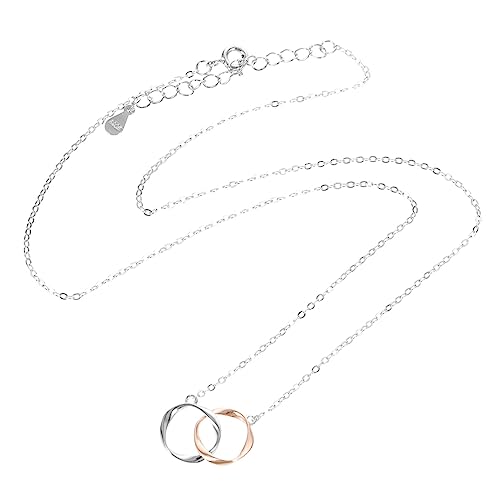 FRCOLOR Interlocking Circle Halskette für Frauen Verstellbare Clavikette Ring Anhänger als Muttertag Damen Schmuck für Besondere Anlässe von FRCOLOR