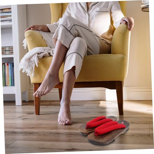 FRCOLOR Japanische Clogs Herren Sommerhausschuhe Kreative Holzschuhe mit Atmungsaktivem Eva Sohlen Stilvoller Stoffoberseite Langlebig und Angenehm für Alltag und Freizeit von FRCOLOR