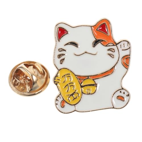 FRCOLOR Japanische Glückskatze Brosche Süßer Cartoon Ansteckpin Japanischer Stil Glatte Oberfläche Leicht Tragbar Geeignet für Damen und Mädchen Modisches Kleidung Accessoire von FRCOLOR