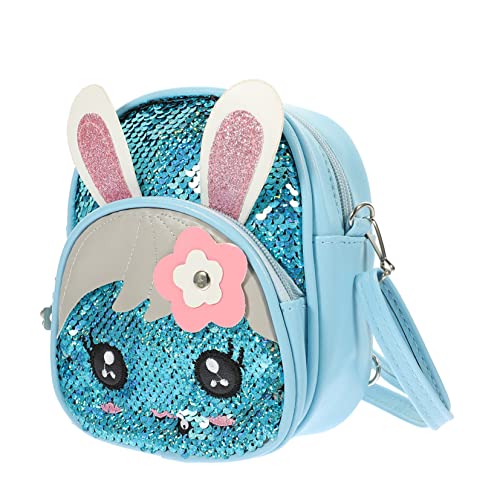 FRCOLOR Junge Mädchen Pailletten Rucksack Für Schule Aus Robustem Pu-Material Mit Bezauberndem Hasen-Design Und Großem Fassungsvermögen Für Bücher Und Wasserflaschen von FRCOLOR