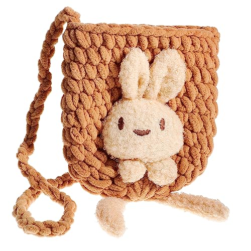 FRCOLOR Kawaii Kaninchen Umhängetasche Für Mädchen 3D Hasen Design Wollgewebe Süß Und Praktisch Für Reisen Und Freizeit von FRCOLOR