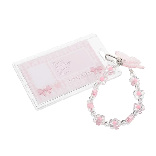 FRCOLOR Kartenhalter Transparent Kartenhülle Durchsichtig Mit Schlüsselanhänger Kartenetui Aus Kunststoff Für Ausweis Kartenhalter-schlüsselanhänger Zum Anhängen von FRCOLOR