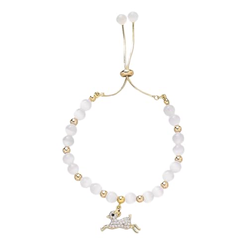 FRCOLOR Katzenaugen Armband Damen Modisch Elegant Schmuck Perlen Armband Fein und Langlebig Bequem für Handgelenk Dekoration von FRCOLOR