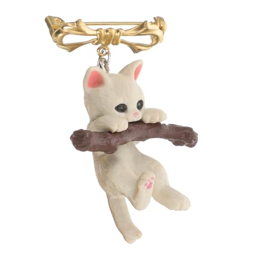 FRCOLOR Katzenbrosche mit Baumzweig Design Niedlicher Anstecker für Frauen Dekorative Brosche für Kleidung Schals Hüte Einzigartiges zu Weihnachten oder Hochzeit von FRCOLOR