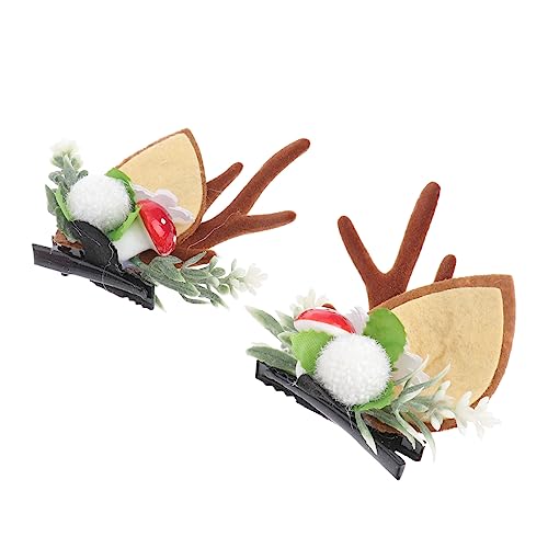 FRCOLOR Katzenohr Haarnadeln Weihnachtskopfschmuck Aus Geweihform Braun Für Mädchen Bobby Haarschmuck von FRCOLOR