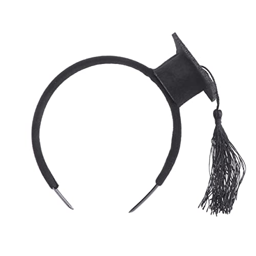 FRCOLOR Stirnbänder Für Frauen Mini Bachelor Cap Haarband Doktor Haarband Abschluss Stirnband Abschluss Haarbänder Haargummis Für Stirnbänder Für Damen Schwarz Requisiten Quaste Kind von FRCOLOR