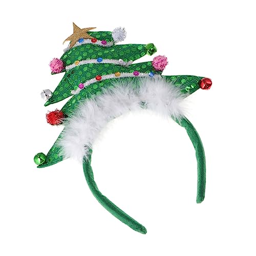 FRCOLOR Pailletten-baum-stirnband Weihnachtsbaum-stirnband Weihnachtspailletten-stirnband Elfen-plüsch-stirnband Nikolausmütze Stirnband Baum Stirnband Cosplay Fräulein Weihnachtssocken von FRCOLOR