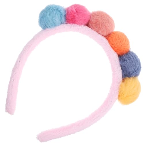 FRCOLOR Flauschiges Ball-stirnband Für Junge Mädchen Bunte Junge Mädchen-haarbänder Leichtes Und Verformungsbeständiges Material Für Geburtstage Kostümpartys Und Mehr von FRCOLOR