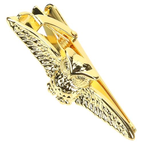 FRCOLOR Klassische Goldene Krawattenklammer Eule Design Business Krawattennadel für Herren Regular Clip Passend zu Hemd Anzug Hochzeit von FRCOLOR