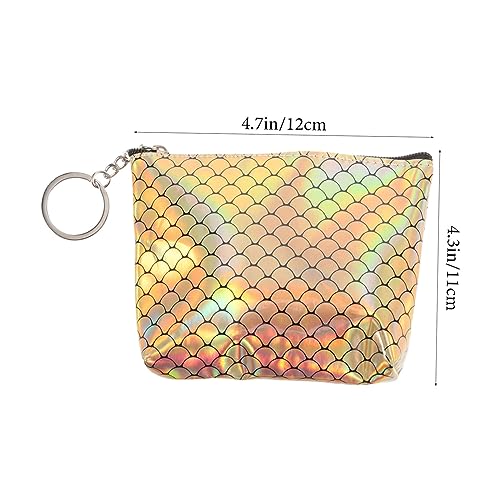 FRCOLOR Kleine Damen Geldbörse aus PU mit Fischschuppen Muster Kompakte Clutch mit Reißverschluss Multifunktional für Münzen und Karten Handtasche in Gold FRCOLOR Kleine Damen Geldbörse aus PU mit Fischschuppen Muster Kompakte Clutch mit Reißverschluss Multifunktional für Münzen und Karten Handtasche in Gold von FRCOLOR