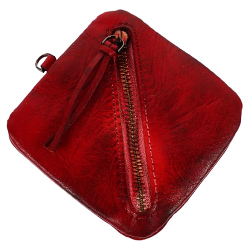 FRCOLOR Kleines Schminktäschchen für die Handtasche Geldbörse für Damen Münzbeutel Schminktasche klein für die Handtasche kleine Tasche für die Handtasche Rindsleder von FRCOLOR