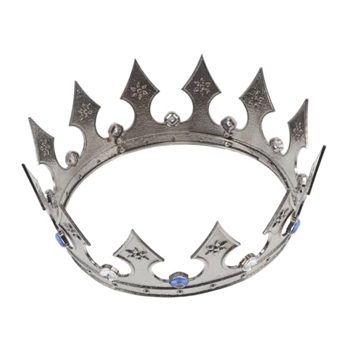 FRCOLOR Königskrone Aus Metall Mit Acrylkristallen Cosplay-krone Für Partys Und Fotoshootings Zeremonienkrone Für Geburtstage Und Themen-events Für Erwachsene Und Junge Mädchen von FRCOLOR