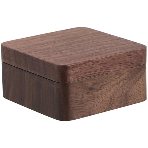 FRCOLOR Kompakte Schwarze Walnuss Manschettenknopf Krawattenklammer aufbewahrungsbox für Herren Elegantes Design Langlebiges Holz für Reisen und Formelle Anlässe Stilvoll und Praktisch von FRCOLOR