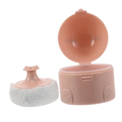 FRCOLOR Kompakter Babypuderpuff Organizer aus Kunststoff mit Weichem Nachfüllbarem Puderpuff Niedlich Langlebig und Tragbar für Reisen und Sanfte Hautpflege von FRCOLOR