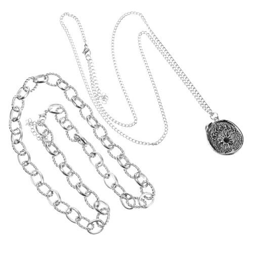 FRCOLOR Kompass Halskette für Männer Doppelschichtige Kette Langlebigem Legierungs Material Stilvolles Hals für Besondere Anlässe zu Weihnachten Valentinstag oder Vatertag von FRCOLOR