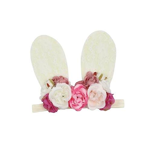 FRCOLOR Schöner Kopfschmuck Mit Ohren Baby-stirnbänder Mit Schleife Weiche Kopfbedeckung Für Neugeborene Für Osterkostümpartys Und Reisen von FRCOLOR