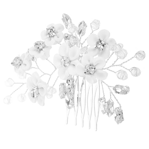 FRCOLOR Haarschmuck Für Hochzeiten Brautschmuck Mit Strass-einsatz Dekorativer Haarkamm Für Frauen Silber J7245s von FRCOLOR