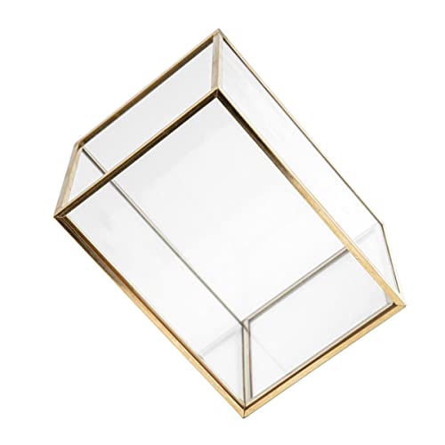 FRCOLOR 1stück Makeup Pinsel Organizer Mit Goldrand Transparenter Aufbewahrungsbehälter Für Kosmetik Und Nagelwerkzeuge Stilvoller Schreibtisch Organizer Für Beauty- von FRCOLOR
