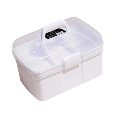 FRCOLOR Kosmetikbehälter Make-up-box Make-up-organizer Große Aufbewahrungsbox Für Die Reise Beauty Case Weiß Stilvoll Praktisch von FRCOLOR