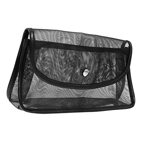FRCOLOR Kosmetiktasche Mesh-Reise-Organizer-Taschen Netz-Make-up-Tasche aufbewahrungstüten Cosmetic Bag Women Bags tragbarer Netzwaschbeutel einfacher Kosmetik-Organizer Gittergewebe Black von FRCOLOR