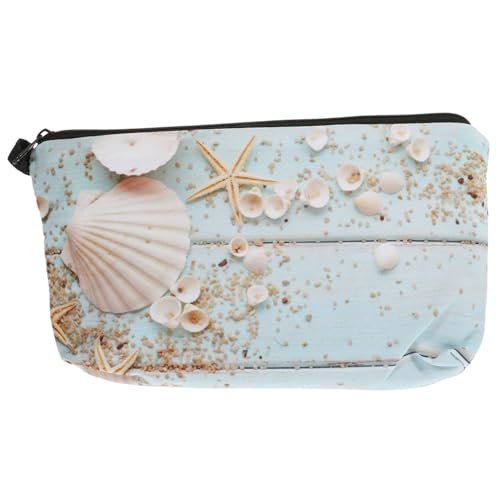 FRCOLOR Kosmetiktasche Mit Muschelmuster Für Mädchen Make-up-etui Bequemer Griff Robuste Praktische Reise-Make-up-Tasche von FRCOLOR