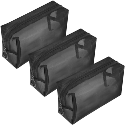 FRCOLOR 3stücke Teiliges Netz-Make-up Reisekosmetiktasche Für Make-up Pflege Und Zubehör Praktischer Organizer Mit Reißverschluss Und Atmungsaktivem Material von FRCOLOR