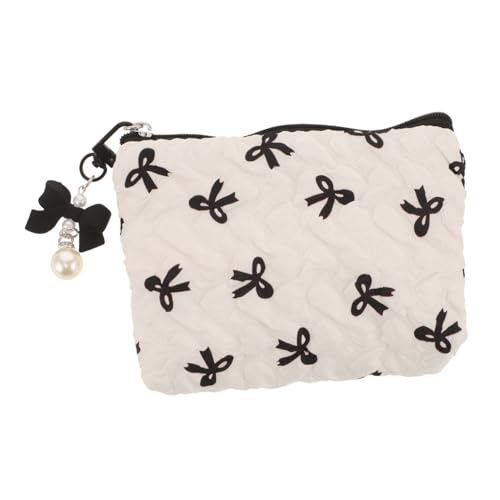 FRCOLOR Kosmetiktasche Reise mit Reißverschluss Multifunktionale Kulturbeutel für Frauen Kompakter Schminktaschen Organizer mit Stilvollem Schleifen Design Tragbar und Elegant für von FRCOLOR