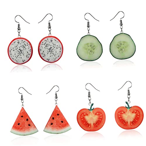 FRCOLOR Ohrringe in Fruchtform Zarter Ohrschmuck Für Damen Kreative Ohrringe Mit Drachenfrucht Design Ohrhänger Aus Strapazierfähigem Material Mode-ohrring Für Alltag Und Anlässe von FRCOLOR
