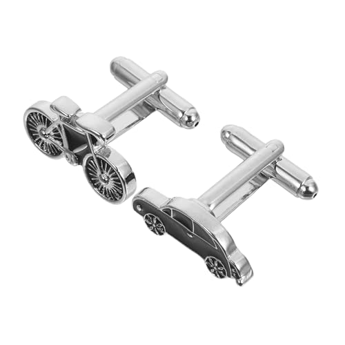 FRCOLOR Kreative Herren Manschettenknöpfe Auto und Fahrraddesign Einzigartiges Accessoire für Bräutigam Ehemann Vater und Fahrzeugliebhaber von FRCOLOR