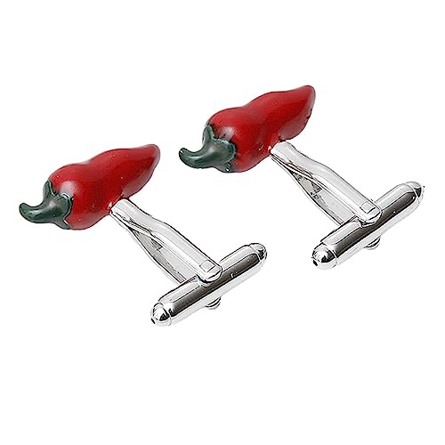 FRCOLOR Kreative Unisex Manschettenknöpfe Chili Design Hemdärmel Nägel Langlebig und Elegant für Hochzeit Business und Besondere Anlässe von FRCOLOR