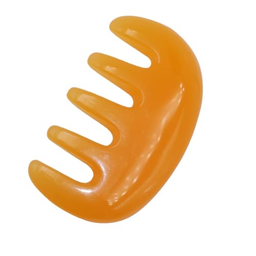FRCOLOR Kreativer Massagekamm aus Harz für Kopfhautmassage Fünfzahn Haarkamm für Männer und Leicht und Tragbar Perfektes Schönheitswerkzeug Orange von FRCOLOR