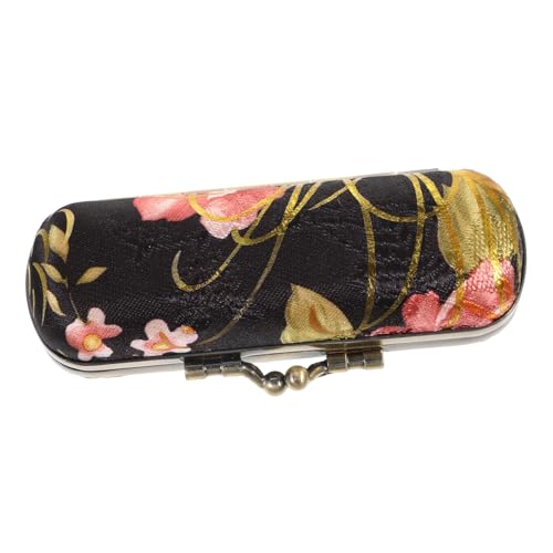 FRCOLOR Kreatives Lippenstift Etui mit Spiegel Stabiles Kosmetik Organizer Case Tragbarer Lippenstift Aufbewahrungskoffer für Reisen Camping Partys Robustes Make Up Box für Damen Schwarz von FRCOLOR