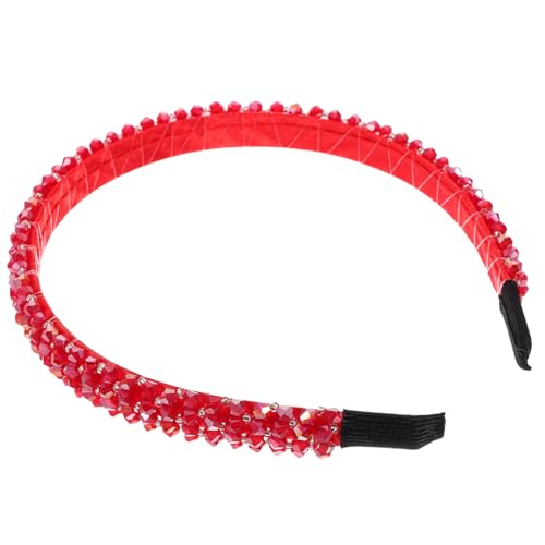 FRCOLOR Stirnband Glitzer-Haarreifen rote Stirnbänder haar zubehör haarschmuck Stirnbänder für Damen Haarbänder rotes Stirnband für Stirnbänder für Mode Strassring von FRCOLOR